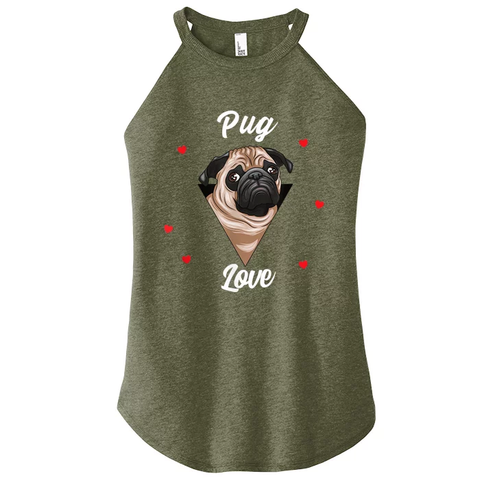 Pug Dog Pet Holder Dog Love Pug Love Women’s Perfect Tri Rocker Tank