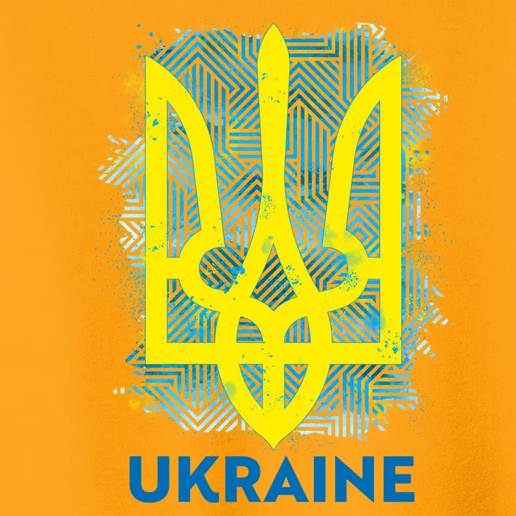 Painted Distressed Pattern Ukraine Coat Of Arms Flag Toddler T-Shirt