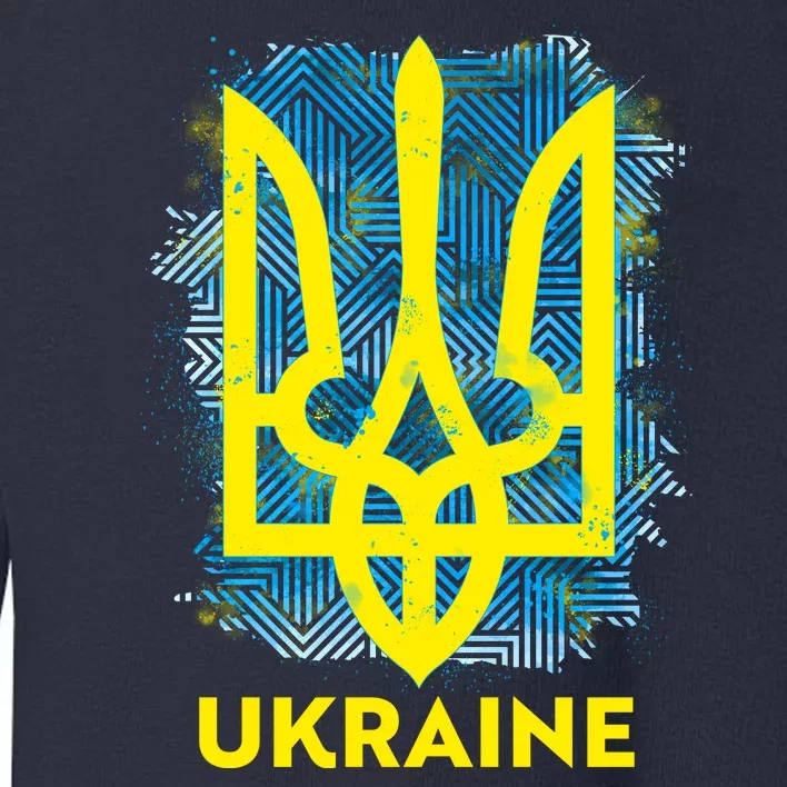 Painted Distressed Pattern Ukraine Coat Of Arms Flag Toddler Sweatshirt