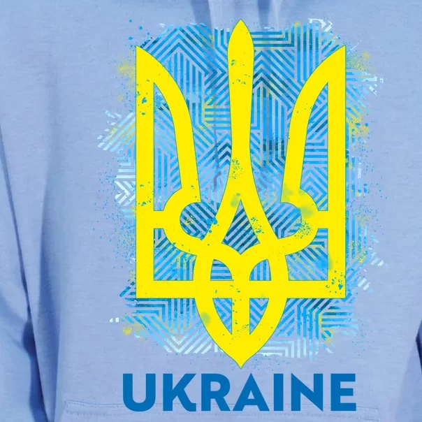 Painted Distressed Pattern Ukraine Coat Of Arms Flag Unisex Surf Hoodie