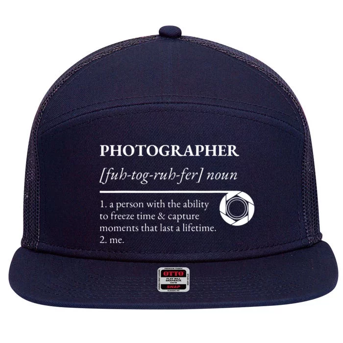 Photographer Definition 7 Panel Mesh Trucker Snapback Hat