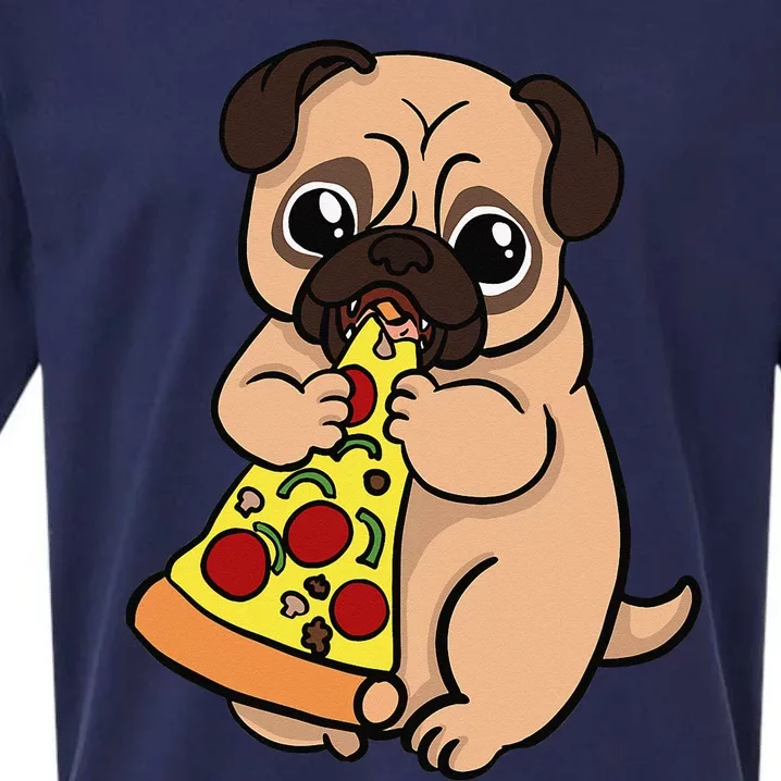 Pug Dog Pizza Lover Funny Sarcasm Humor Gift Sueded Cloud Jersey T-Shirt