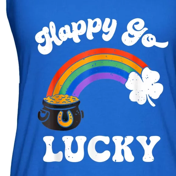 Patrick's Day Pot Of Leprechaun Gold Rainbow Happy Go Lucky Gift Ladies Essential Flowy Tank