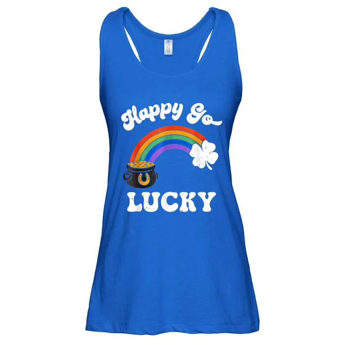 Patrick's Day Pot Of Leprechaun Gold Rainbow Happy Go Lucky Gift Ladies Essential Flowy Tank