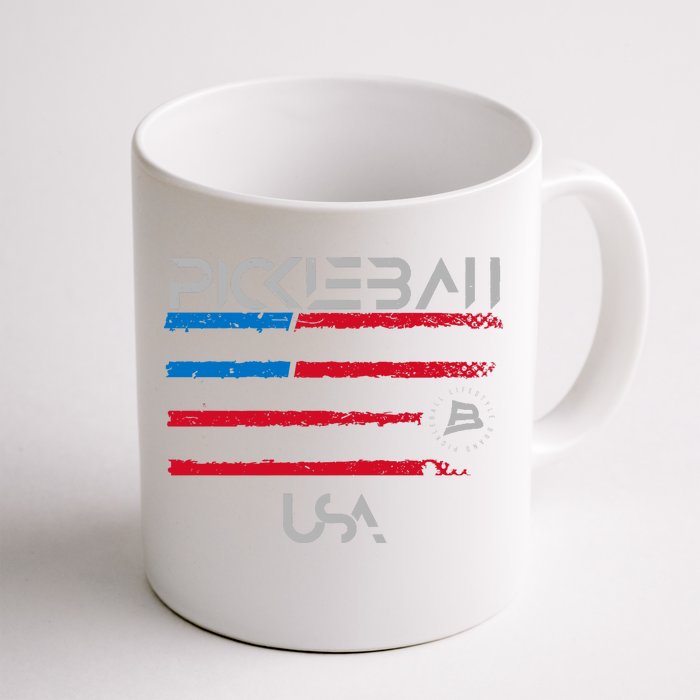 Pickleball Distressed Premium Fit USA Flag Design Premium Front & Back Coffee Mug