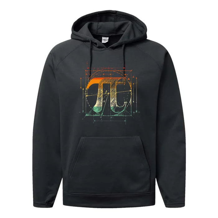 Pi Day Pi Symbol Funny Math Teacher Performance Fleece Hoodie