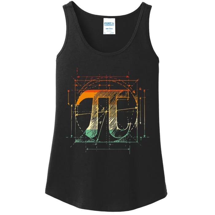 Pi Day Pi Symbol Funny Math Teacher Ladies Essential Tank