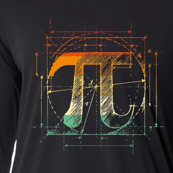 Pi Day Pi Symbol Funny Math Teacher Cooling Performance Long Sleeve Crew