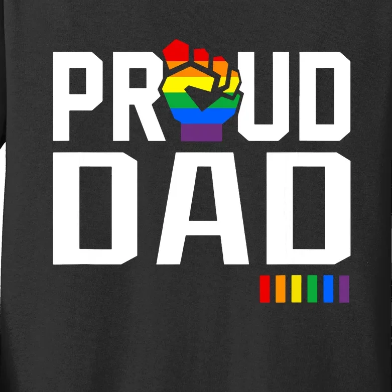 Proud Dad Pride Month Gift Kids Long Sleeve Shirt