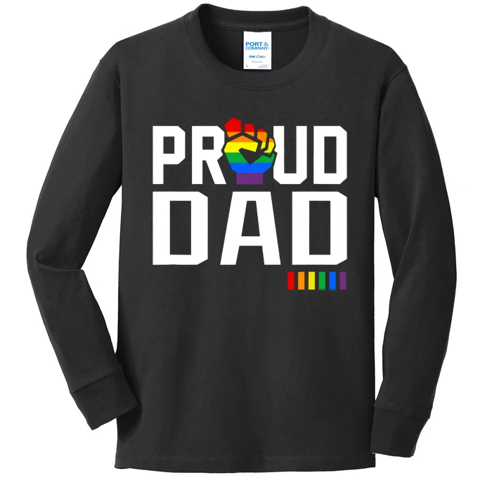 Proud Dad Pride Month Gift Kids Long Sleeve Shirt