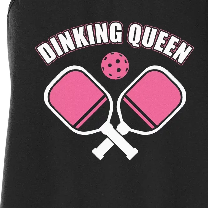 PicklebalI Dinking Queen Wo Pickleball Player Women's Racerback Tank