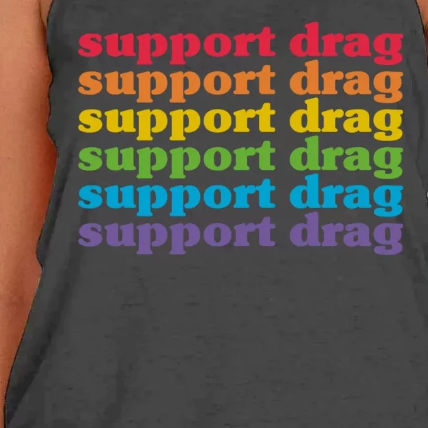 Pro Drag Queen Top LGBTQ Rights Support Drag Is Not A Crime Women's Knotted Racerback Tank