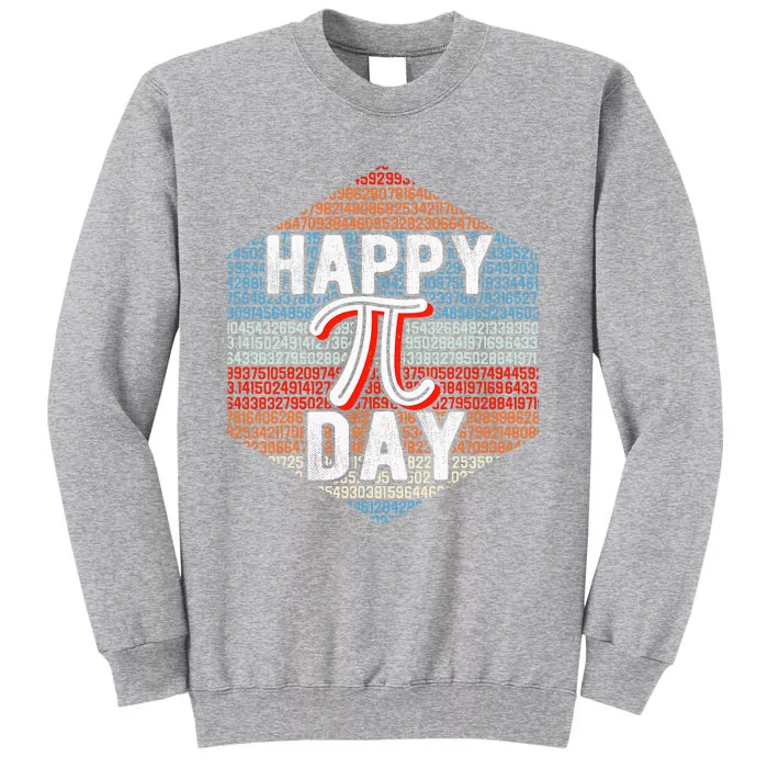 Pi Day Retro Vintage March 14th Happy Pi Day 3.14 Pi Tall Sweatshirt