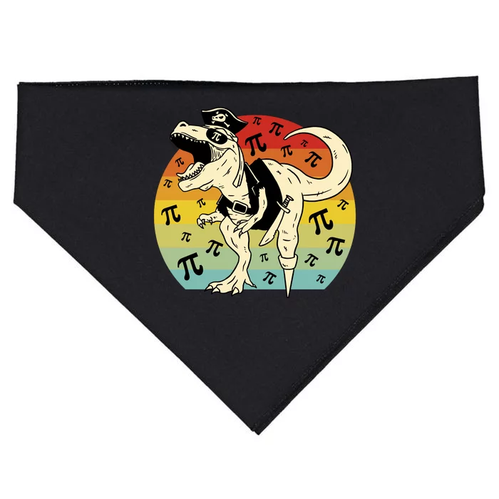 Pirate Dinosaur Retro Sunset Pi Day USA-Made Doggie Bandana