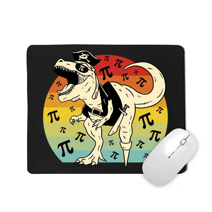 Pirate Dinosaur Retro Sunset Pi Day Mousepad