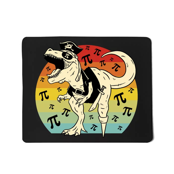 Pirate Dinosaur Retro Sunset Pi Day Mousepad