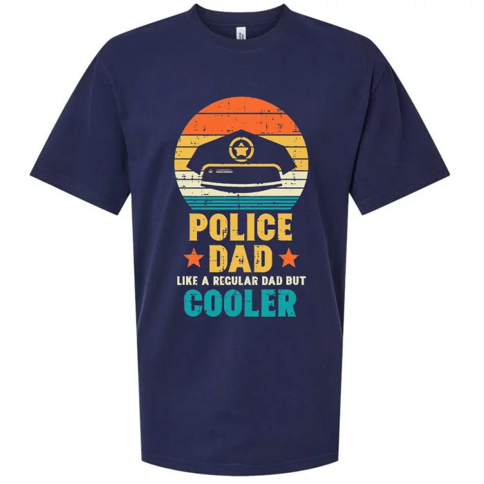 Police Dad Regular But Cooler Fathers Day Cop Officer Men Sueded Cloud Jersey T-Shirt