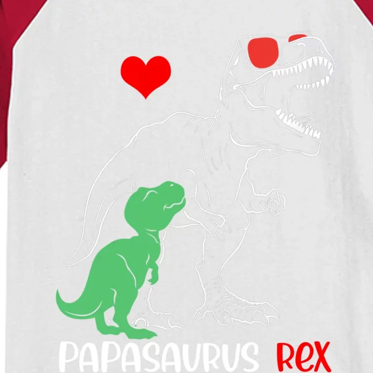 Papasaurus Daddy Rex Autism Awareness Proud Dad Gift Kids Colorblock Raglan Jersey