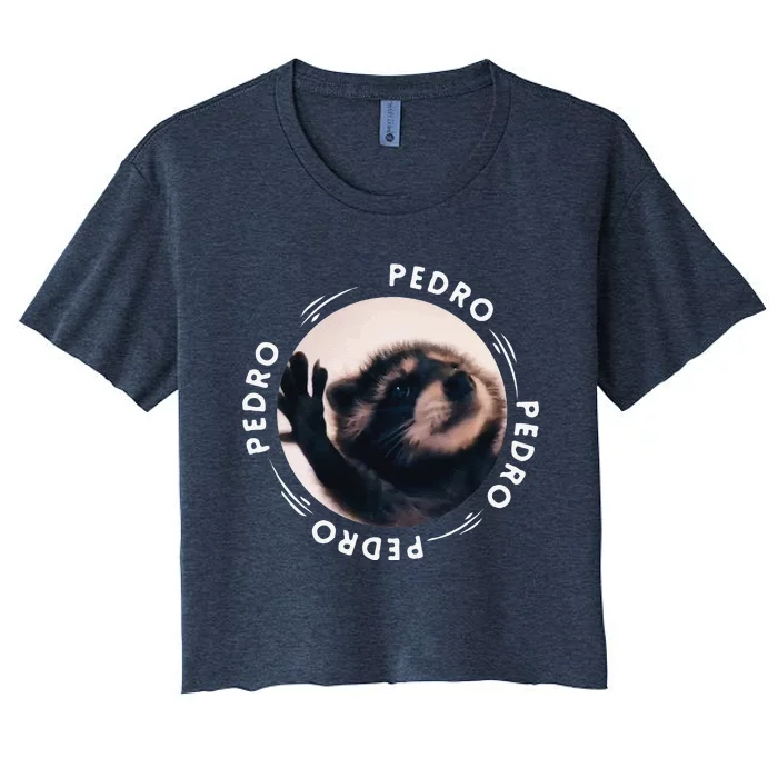 Pedro Dancing Raccoon Pedro Pedro Dancing Raccoon Meme Funny Women's Crop Top Tee