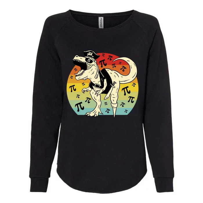 Pirate Dinosaur Retro Sunset Pi 3.14159 Womens California Wash Sweatshirt