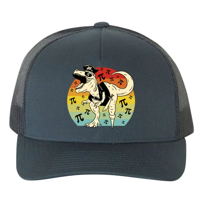 Pirate Dinosaur Retro Sunset Pi 3.14159 Yupoong Adult 5-Panel Trucker Hat