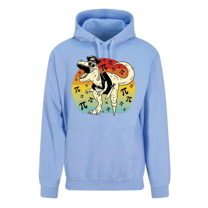 Pirate Dinosaur Retro Sunset Pi 3.14159 Unisex Surf Hoodie