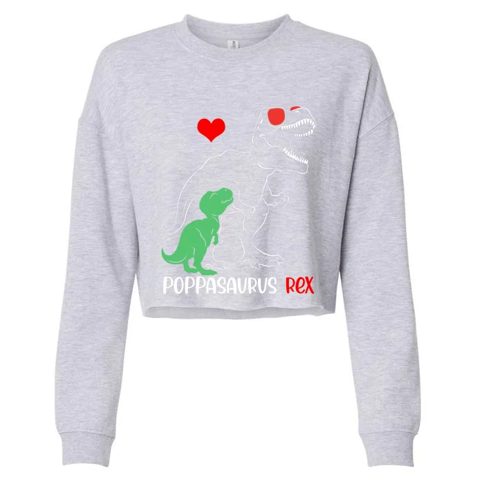 Poppasaurus Daddy Rex Autism Awareness Proud Dad Gift Cropped Pullover Crew