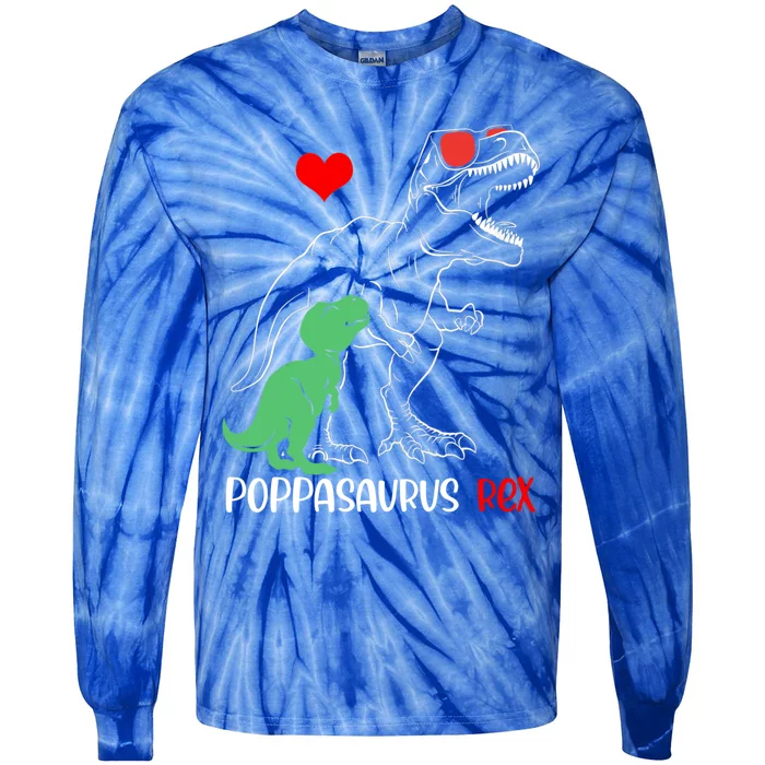 Poppasaurus Daddy Rex Autism Awareness Proud Dad Gift Tie-Dye Long Sleeve Shirt