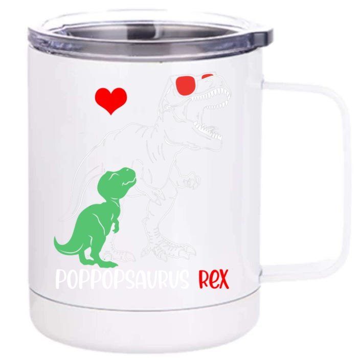 Poppopsaurus Daddy Rex Autism Awareness Proud Dad Funny Gift Front & Back 12oz Stainless Steel Tumbler Cup