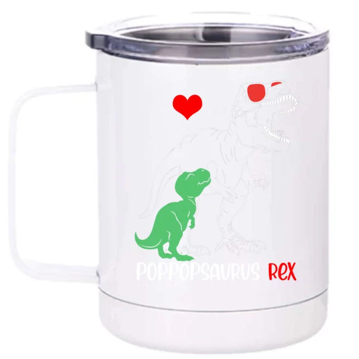 Poppopsaurus Daddy Rex Autism Awareness Proud Dad Funny Gift Front & Back 12oz Stainless Steel Tumbler Cup