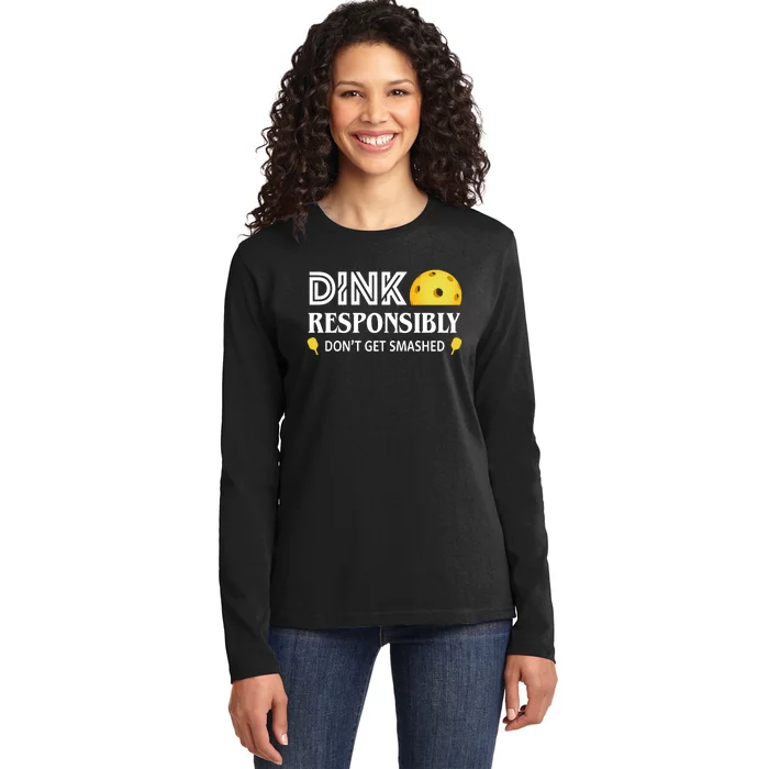 Pickleball Drink Responsibly Ladies Long Sleeve Shirt