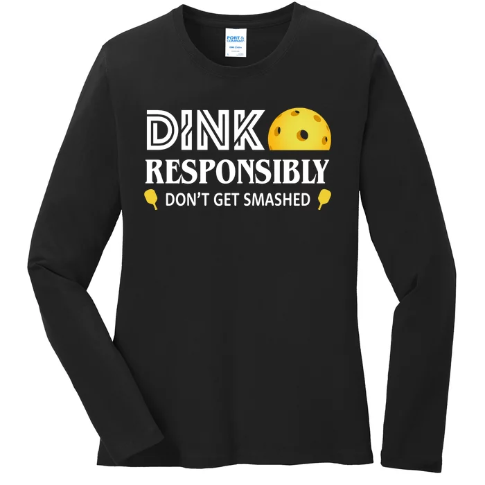 Pickleball Drink Responsibly Ladies Long Sleeve Shirt