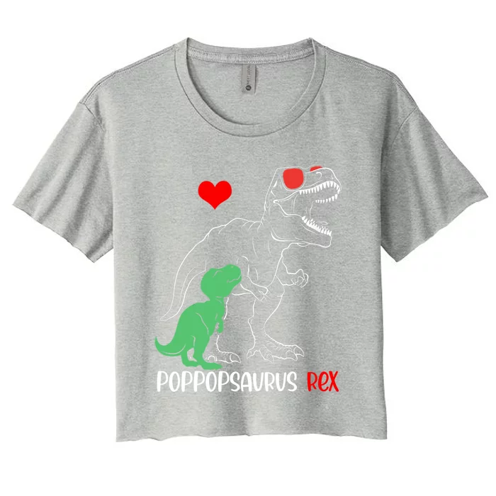 Poppopsaurus Daddy Rex Autism Awareness Proud Dad Gift Women's Crop Top Tee