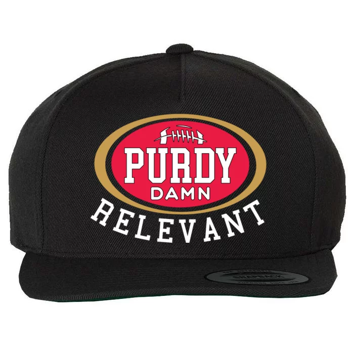 Purdy Damn Relevant San Francisco Football Wool Snapback Cap