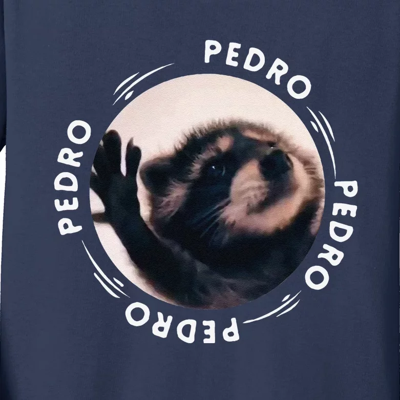 Pedro Dancing Raccoon Pedro Pedro Dancing Raccoon Meme Funny Kids Long Sleeve Shirt