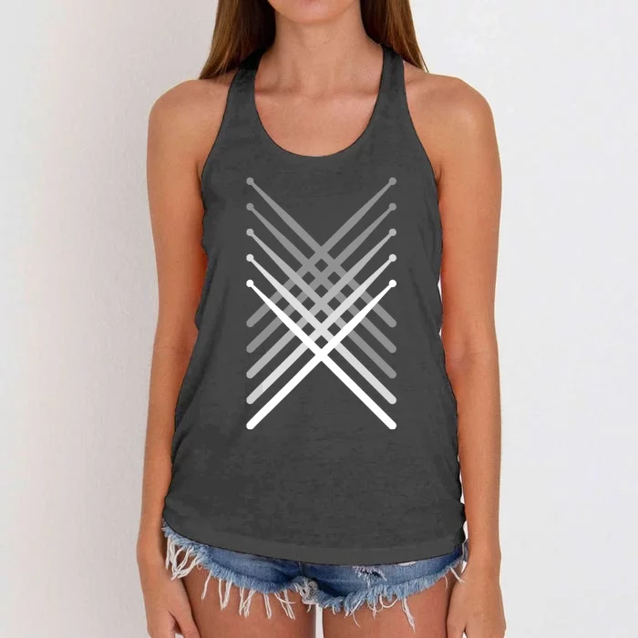 Percussion Drum Sticks Black Women's Knotted Racerback Tank