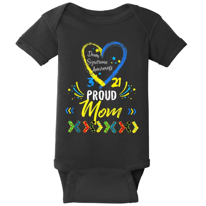 Proud Down Syndrome Mom Awareness Shirts, Son Daughter Baby Bodysuit