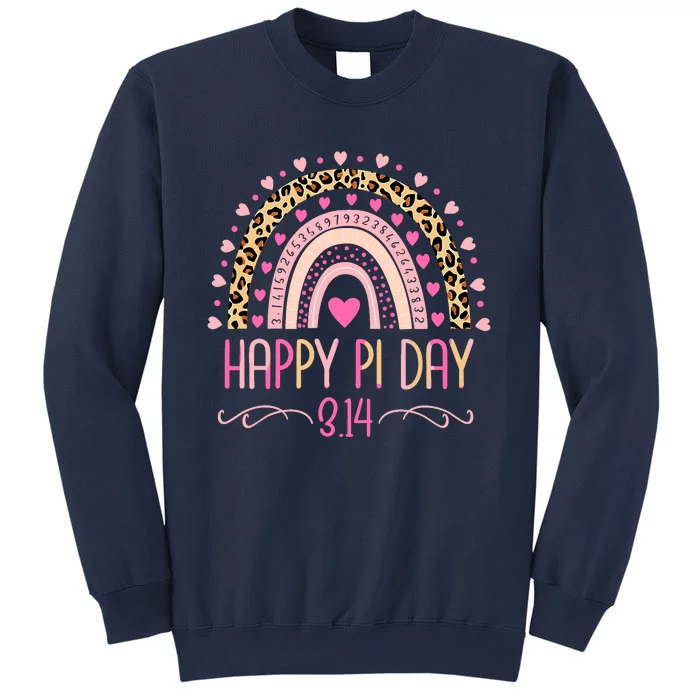 Pi Day Spiral Pi Math Teacher 3.14 Leopard Rainbow Sweatshirt