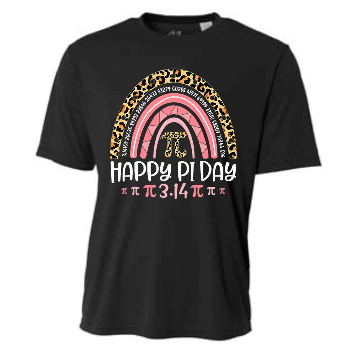 Pi Day Spiral Pi Math Teacher 3 14 Leopard Rainbow Cooling Performance Crew T-Shirt