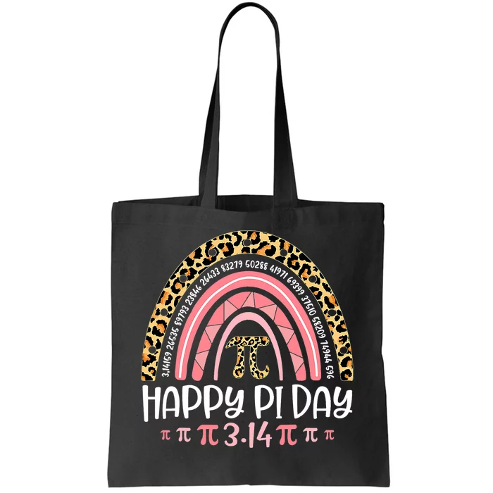 Pi Day Spiral Pi Math Teacher 3 14 Leopard Rainbow Tote Bag