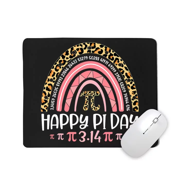 Pi Day Spiral Pi Math Teacher 3 14 Leopard Rainbow Mousepad