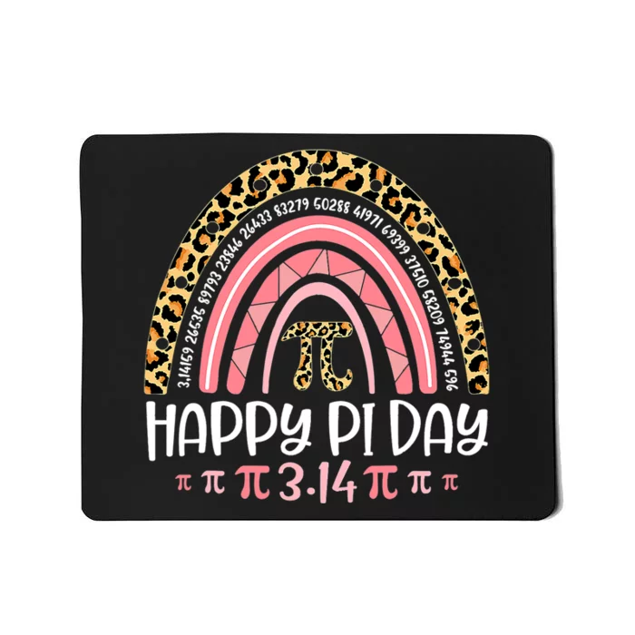 Pi Day Spiral Pi Math Teacher 3 14 Leopard Rainbow Mousepad