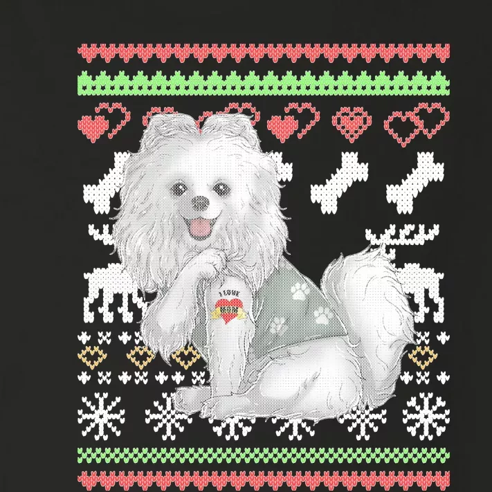 Pomeranian Dog Santa Claus Ugly Christmas Pattern Long Sleeve Toddler Long Sleeve Shirt