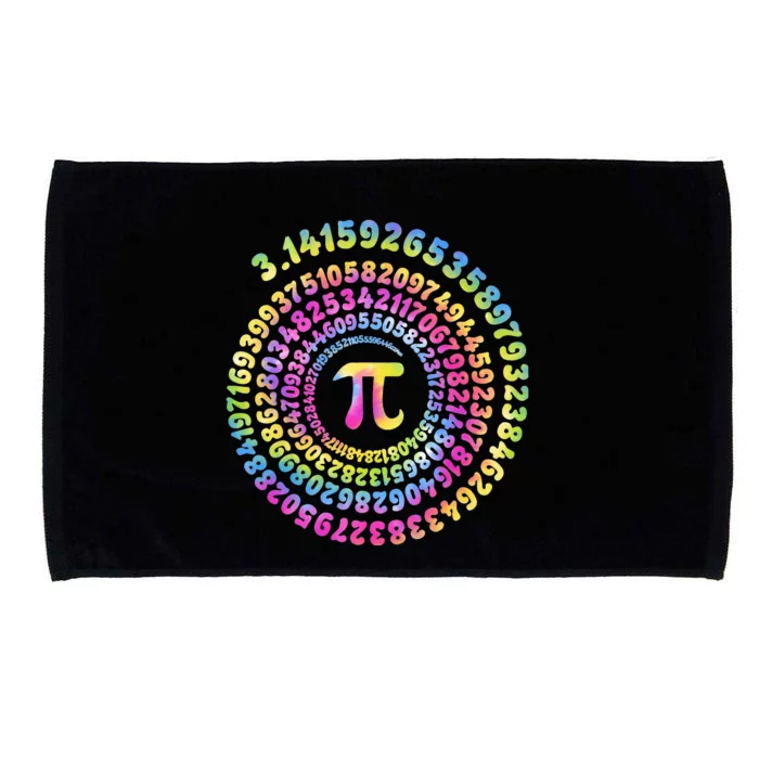 Pi Day Spiral Pi Tie Dye Numbers Math Pi Day 3.14 Microfiber Hand Towel