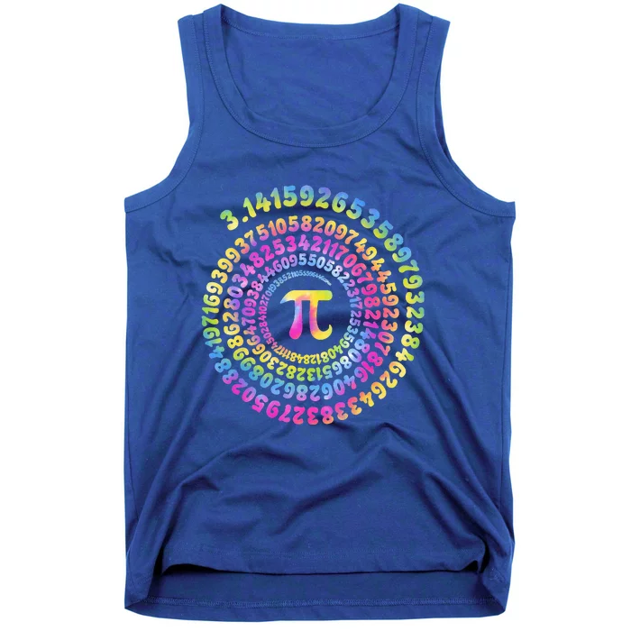 Pi Day Spiral Pi Tie Dye Numbers Math Pi Day 3.14 Tank Top