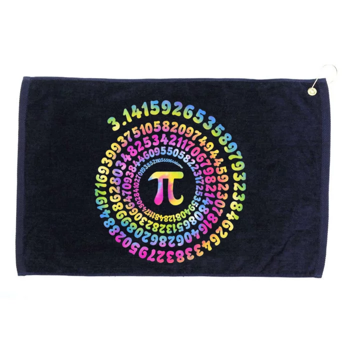 Pi Day Spiral Pi Tie Dye Numbers Math Pi Day 3.14 Grommeted Golf Towel