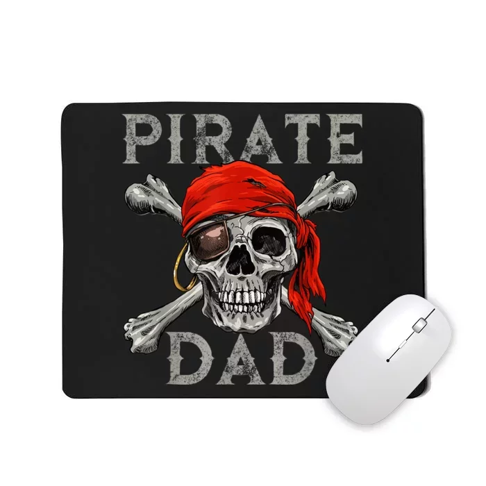 Pirate Dad Shirt Jolly Roger Skull & Crossbones Flag Mousepad