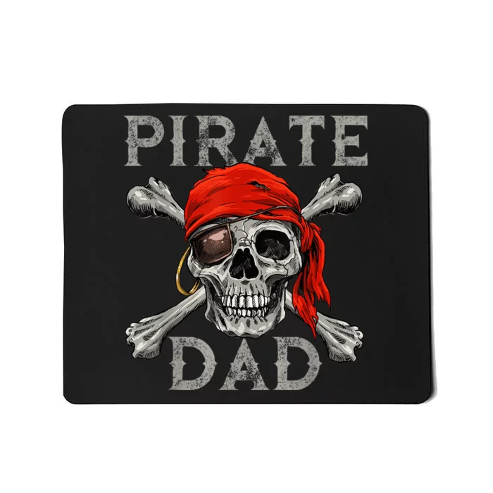 Pirate Dad Shirt Jolly Roger Skull & Crossbones Flag Mousepad