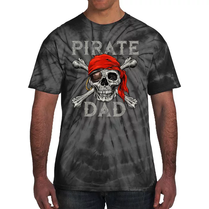 Pirate Dad Shirt Jolly Roger Skull & Crossbones Flag Tie-Dye T-Shirt