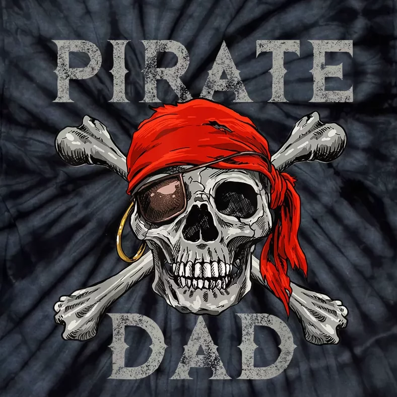 Pirate Dad Shirt Jolly Roger Skull & Crossbones Flag Tie-Dye T-Shirt